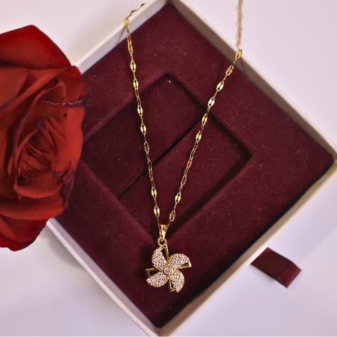 Rotatable Windmill Timeless Floral Pendant Necklace