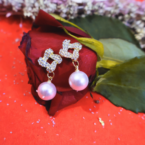Rosé Promise Pearl Drop Earrings