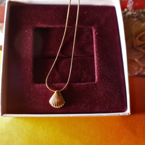 Golden Seashell Pendant Necklace for Women