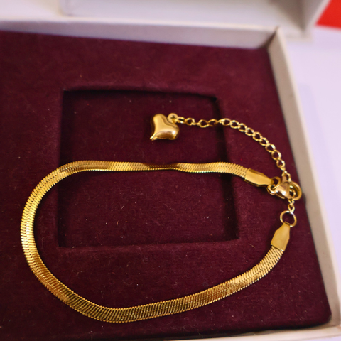 Gold Herringbone Bracelet for Women