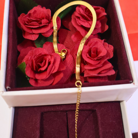 Gold Herringbone Bracelet for Women