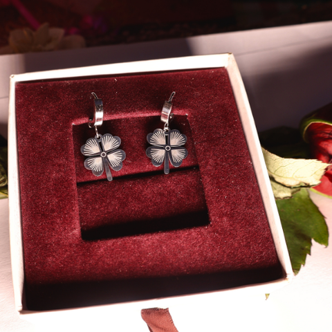 Four Leaf Clover Gold Earrings for Women