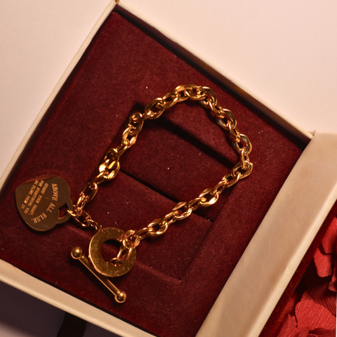 Amoura Heart Lock Chain Bracelet