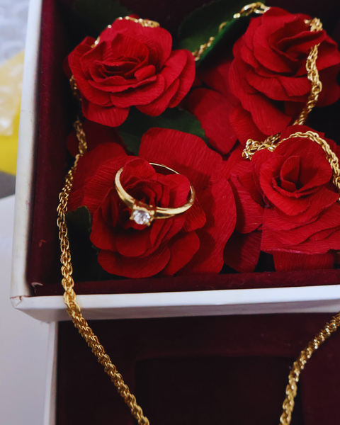 Valentine Special Celestial Heart Gold Jewelry Set