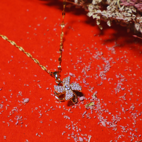Rotatable Windmill Timeless Floral Pendant Necklace