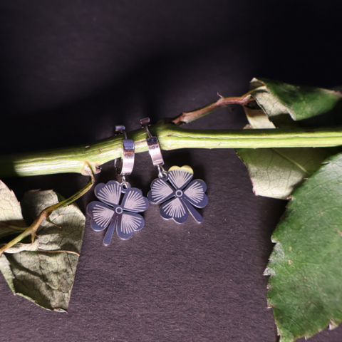 Four Leaf Clover Gold Earrings for Women