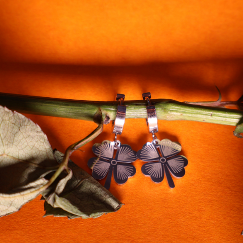 Four Leaf Clover Gold Earrings for Women