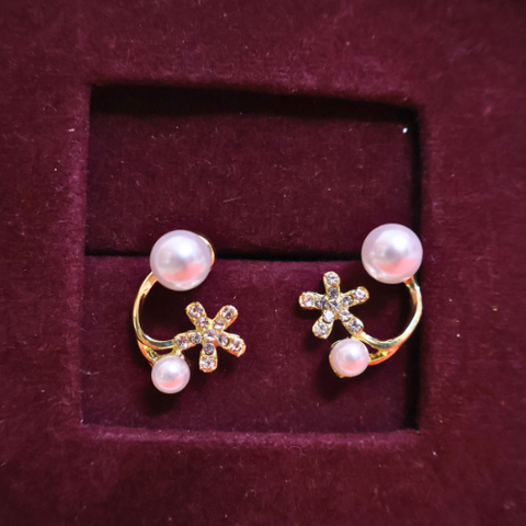 Pearl Bloom Cuff Earrings