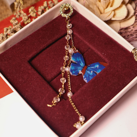 Butterfly Pearl Dangle Earrings