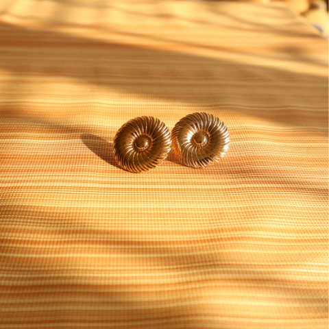 Aabha  Spiral Swirl Stud Earrings