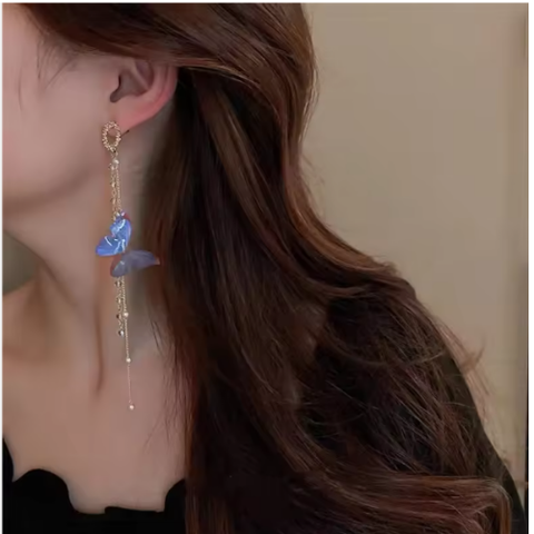 Butterfly Pearl Dangle Earrings