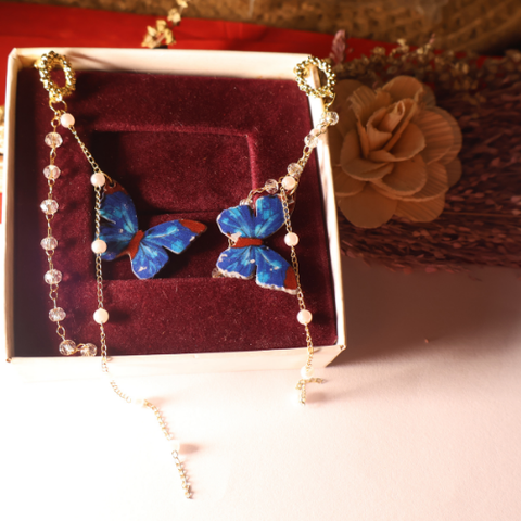 Butterfly Pearl Dangle Earrings