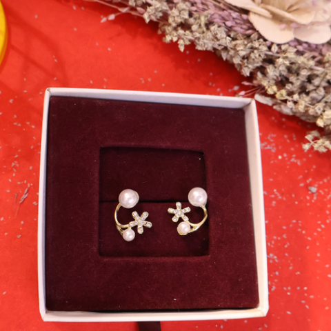 Pearl Bloom Cuff Earrings