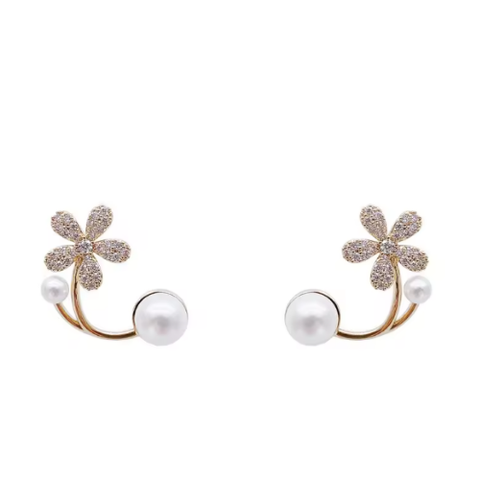 Pearl Bloom Cuff Earrings