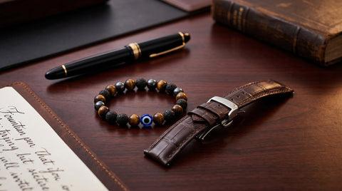 Evil Eye Tiger Eye Bracelet for Men | Natural Stone Beaded Bracelet | Protection Bracelet