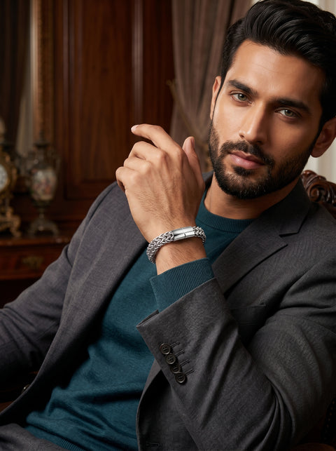 Men's Woven Stainless Steel Bracelet | Anti-Tarnish PVD-Plated