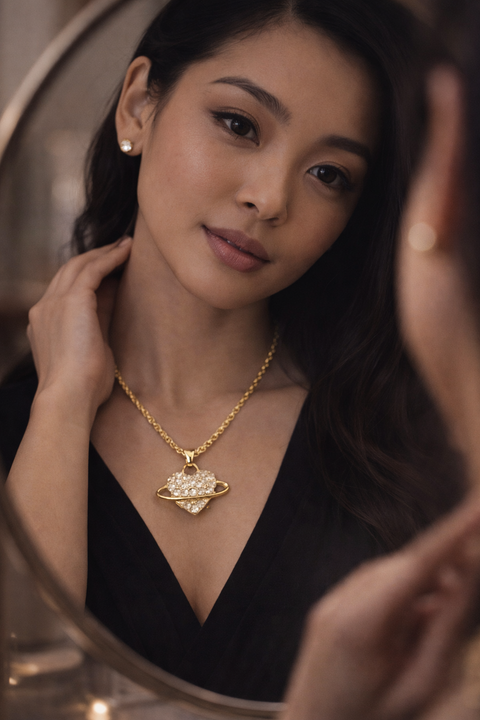 Valentine Special Celestial Heart Gold Jewelry Set