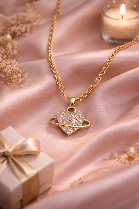 Valentine Special Celestial Heart Gold Jewelry Set