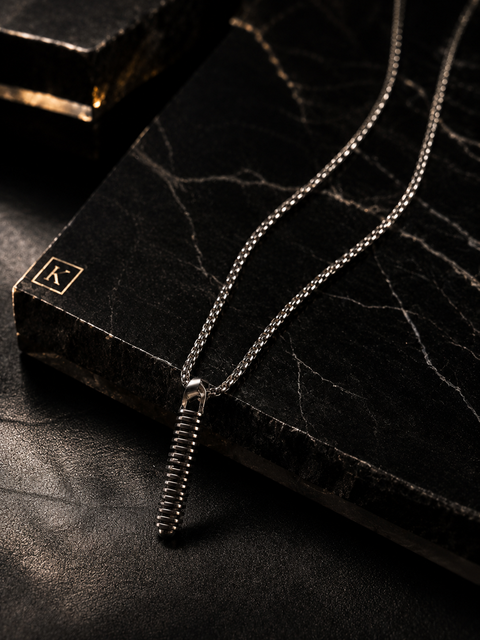 Men's Bullet Pendant Necklace | Stainless Steel Bullet Necklace for Men | Modern Minimalist Jewelry