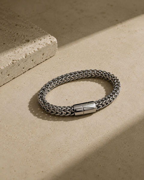 Men's Woven Stainless Steel Bracelet | Anti-Tarnish PVD-Plated