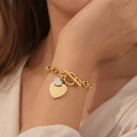 Amoura Heart Lock Chain Bracelet