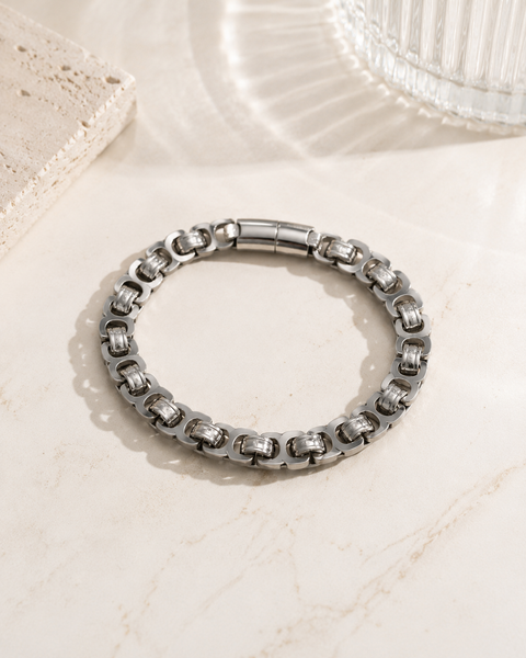 Men's Silver Link Bracelet | Anti-Tarnish Stainless Steel Bracelet