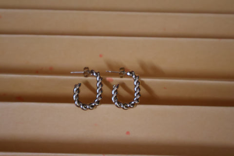 Arin Twisted Rectangle Hoops