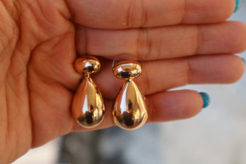 Noor Teardrop Gold Statement Earrings