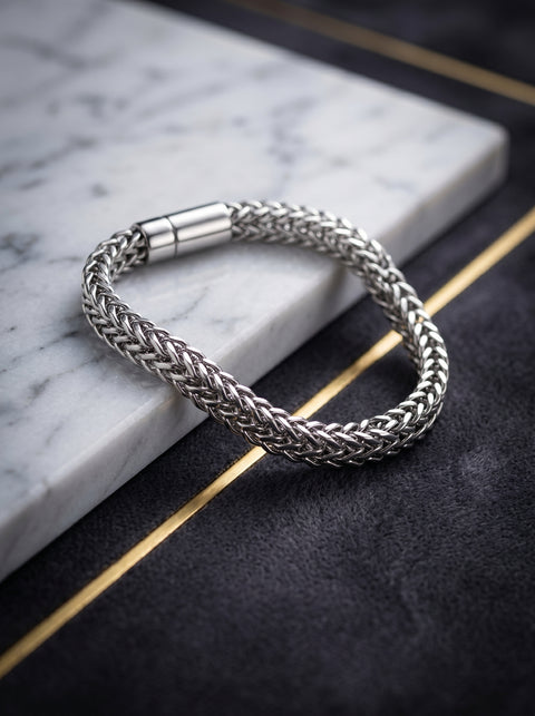 Men's Woven Stainless Steel Bracelet | Anti-Tarnish PVD-Plated