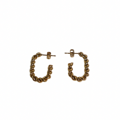 Arin Twisted Rectangle Hoops