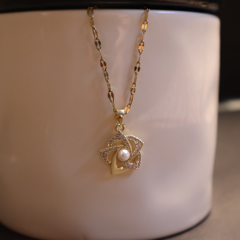 Nirali Floral Pearl Pendant Necklace