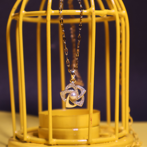 Nirali Floral Pearl Pendant Necklace