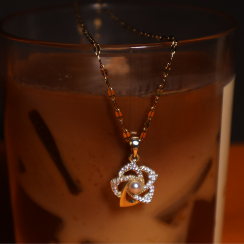 Nirali Floral Pearl Pendant Necklace